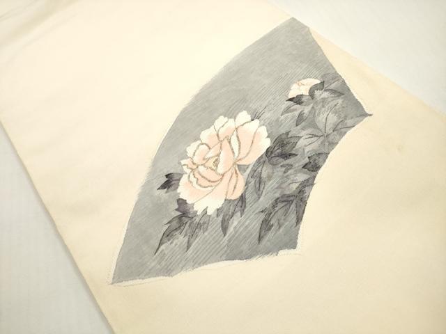 平和屋着物◎太鼓柄袋帯　すくい織　地紙花文　金銀糸　正絹　逸品　DABF5138xg