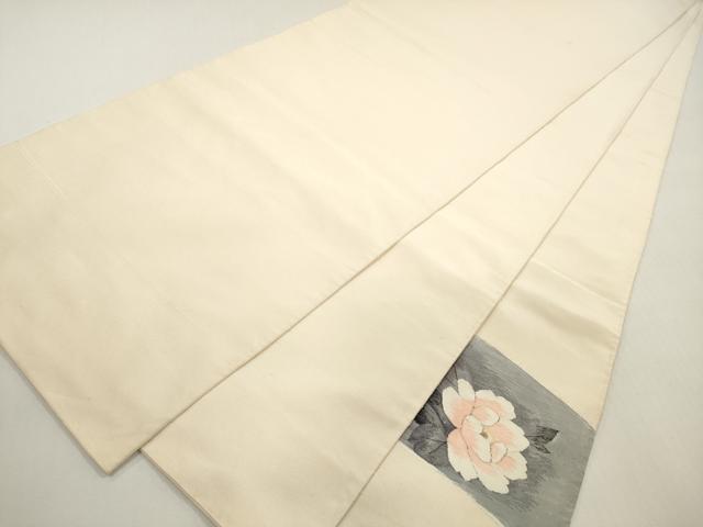 平和屋着物◎太鼓柄袋帯　すくい織　地紙花文　金銀糸　正絹　逸品　DABF5138xg