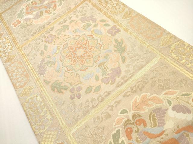 平和屋着物◎六通柄袋帯　正倉院献上文　金銀糸　正絹　逸品　DABF5157xg