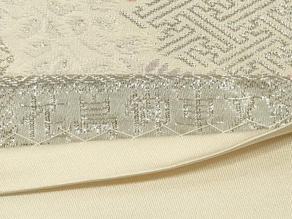 平和屋着物◎六通柄袋帯　唐織　花鳥御車文　全プラチナ箔　正絹　逸品　DABF5160xg