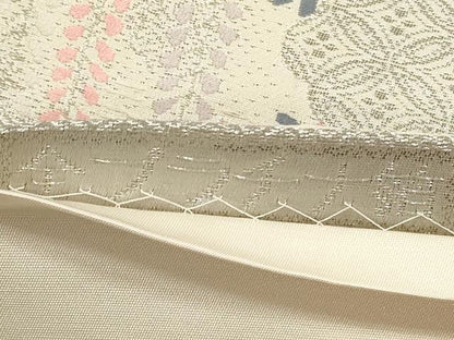 平和屋着物◎六通柄袋帯　唐織　花鳥御車文　全プラチナ箔　正絹　逸品　DABF5160xg