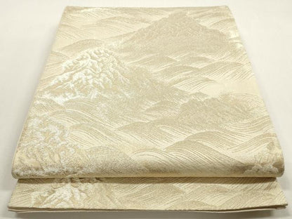 平和屋着物◎六通柄　京袋帯　立波文　金糸　正絹　逸品　DABF5174xg