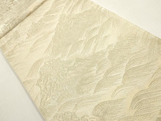 平和屋着物◎六通柄　京袋帯　立波文　金糸　正絹　逸品　DABF5174xg
