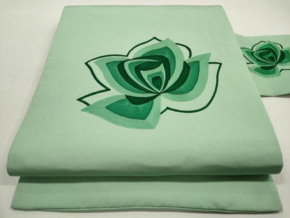 平和屋着物◎塩瀬 九寸名古屋帯 総刺繍 草花文 正絹 逸品 DABF5188xg