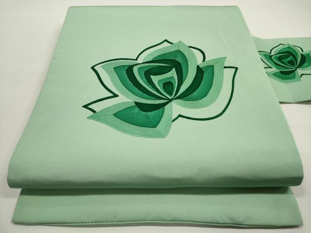 平和屋着物◎塩瀬 九寸名古屋帯 総刺繍 草花文 正絹 逸品 DABF5188xg