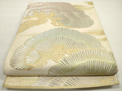平和屋着物◎六通柄袋帯　老松　金銀糸　正絹　逸品　DABF5207xg