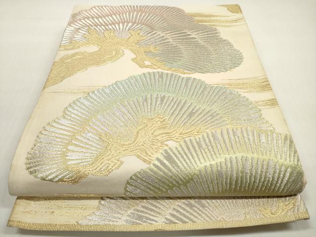 平和屋着物◎六通柄袋帯　老松　金銀糸　正絹　逸品　DABF5207xg