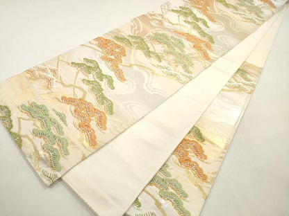 平和屋着物◎六通柄袋帯 唐織 道長枝松文 金銀糸 正絹 逸品 DABF5229xg
