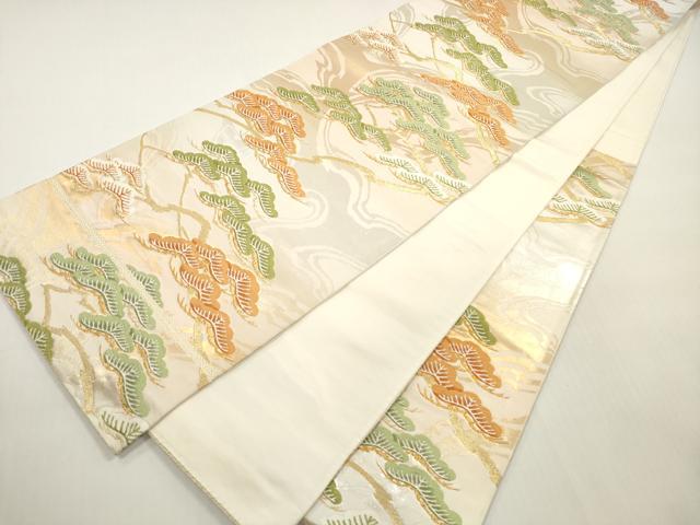 平和屋着物◎六通柄袋帯 唐織 道長枝松文 金銀糸 正絹 逸品 DABF5229xg
