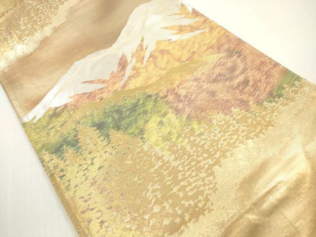 平和屋着物◎六通柄袋帯　遠山樹林文　金銀糸　正絹　逸品　DABF5252xg
