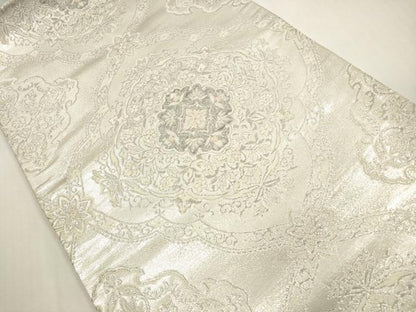 平和屋着物◎六通柄袋帯　正倉院花文　プラチナ二重箔　正絹　逸品　DABF5279xg