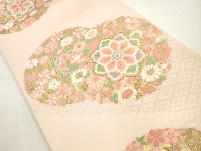 平和屋着物◎西陣　六通柄袋帯　唐織　正倉院花丸文　金糸　正絹　逸品　DABF5292xg
