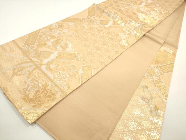 平和屋着物◎六通柄袋帯　九百新花鳥錦　鳳凰　金銀糸　正絹　逸品　DABF5297xg