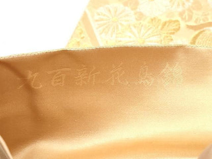 平和屋着物◎六通柄袋帯　九百新花鳥錦　鳳凰　金銀糸　正絹　逸品　DABF5297xg