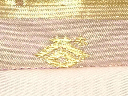 平和屋着物◎西陣の名門　本家加納　六通柄袋帯　雲重ね文　金糸　正絹　逸品　DABF5325xg