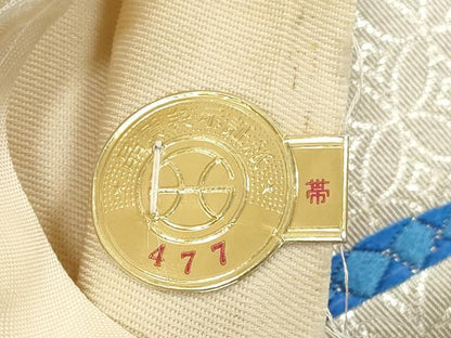 平和屋着物◎西陣　宮田織物謹製　六通柄袋帯　唐織　扇面　金銀糸　証紙付き　正絹　逸品　DABF5335xg