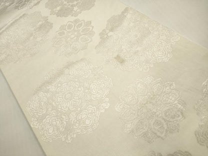 平和屋着物◎六通柄　本袋帯　正倉院花文　銀糸　正絹　逸品　DABF5345xg