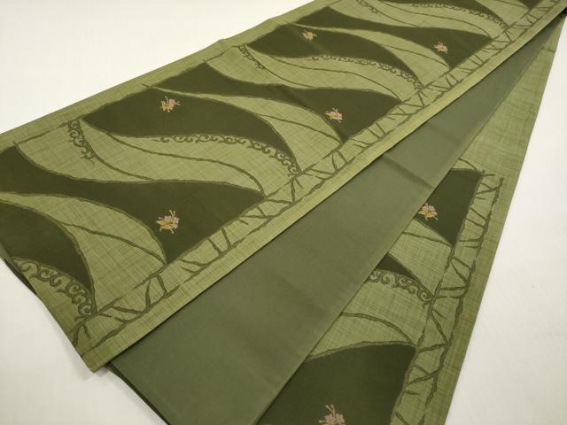 平和屋着物◎六通柄　京袋帯　草花文　正絹　逸品　DABF5348xg
