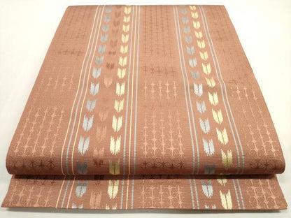 平和屋着物◎本場筑前博多織　八寸名古屋帯　矢羽間道　正絹　逸品　DABF5376xg