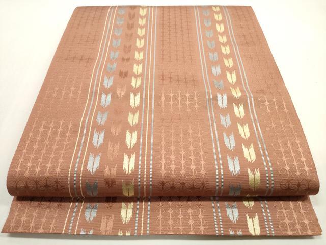 平和屋着物◎本場筑前博多織　八寸名古屋帯　矢羽間道　正絹　逸品　DABF5376xg