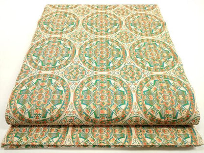 平和屋着物◎本場筑前博多織　八寸名古屋帯　花丸文　金糸　正絹　逸品　DABF5390xg
