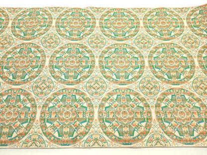 平和屋着物◎本場筑前博多織　八寸名古屋帯　花丸文　金糸　正絹　逸品　DABF5390xg