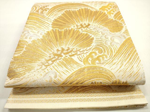 平和屋着物◎丸帯 立波枝松文 金銀糸 正絹 逸品 DABF5392xg