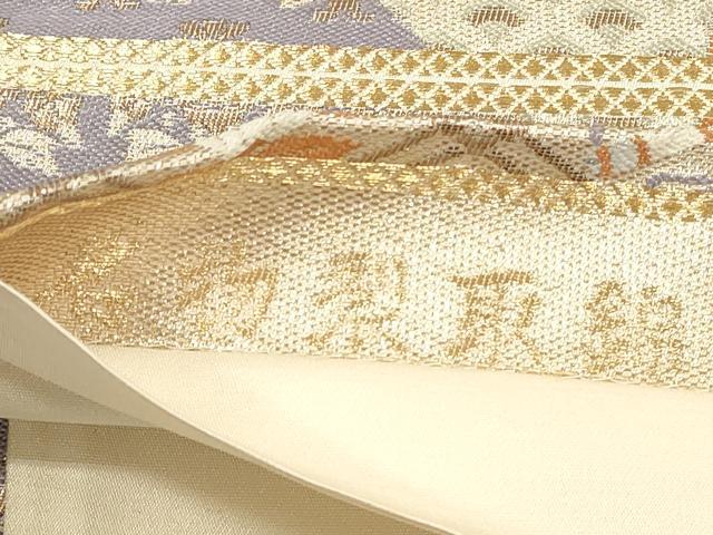 平和屋着物◎六通柄袋帯 名物裂取錦 金糸 正絹 逸品 DABF5407xg