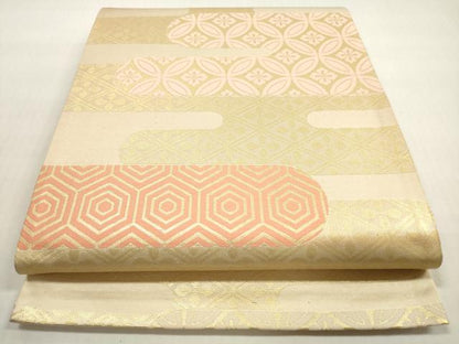 平和屋着物◎六通柄　京袋帯　エ霞吉祥文　金糸　正絹　逸品　DABF5423xg