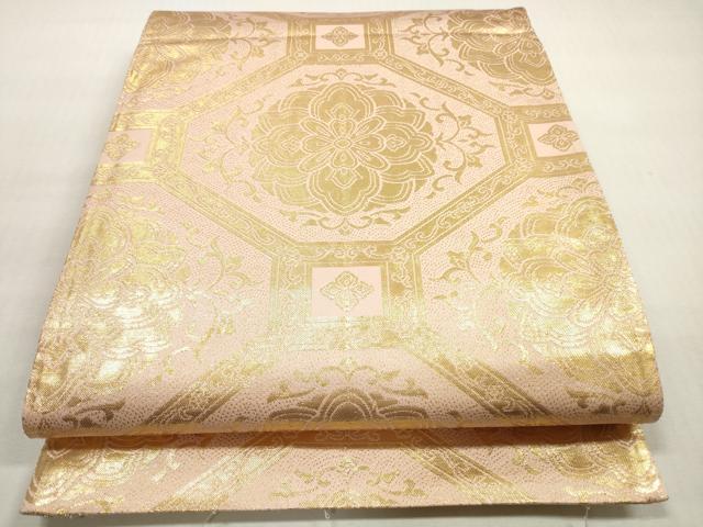 平和屋着物◎両面 全通柄袋帯 蜀江正倉院花文 金糸 正絹 逸品 DABF5448xg