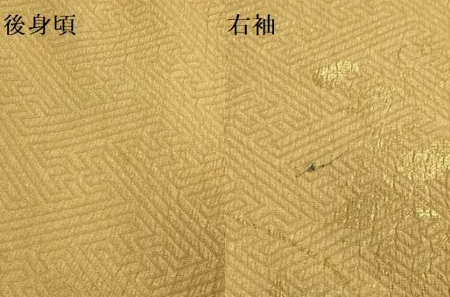 平和屋着物▽訪問着　単衣　扇花文　暈し染め　金彩　金通し地　ロング丈　正絹　逸品　DABF5526du