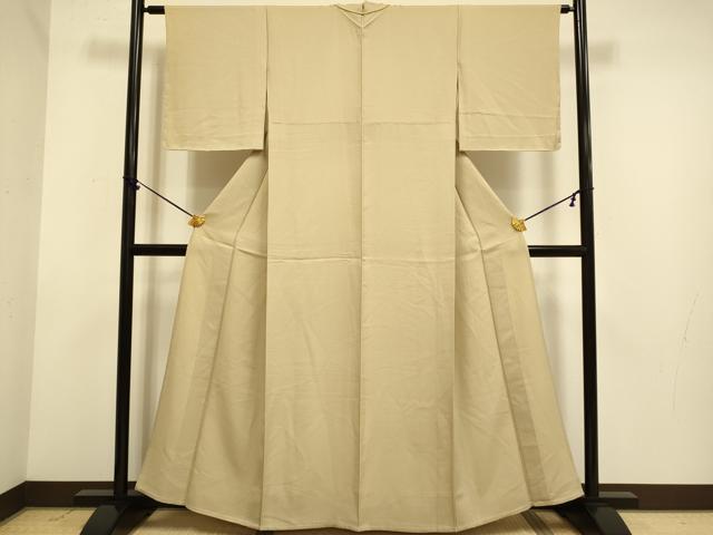 平和屋着物▽上質な色無地　単衣　濃い薄香色　正絹　逸品　未使用　DABF5527du