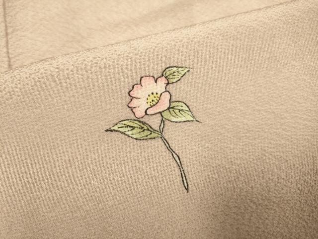 平和屋着物▽上質な小紋　単衣　枝花文　正絹　逸品　DABF5528du