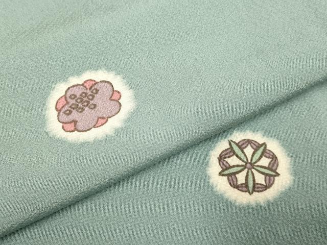 平和屋着物▽上質な小紋　単衣　舞花文　正絹　逸品　DABF5529du