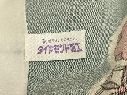 平和屋着物▽上質な小紋　単衣　舞花文　正絹　逸品　DABF5529du
