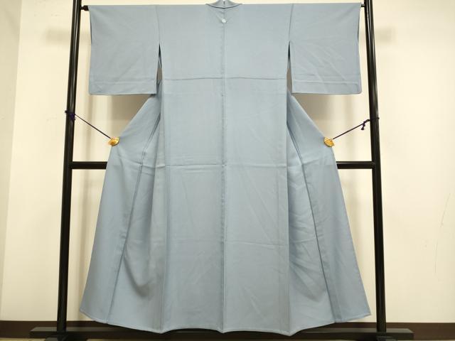 平和屋着物▽上質な色無地　単衣　濃い藤色　正絹　逸品　DABF5531du