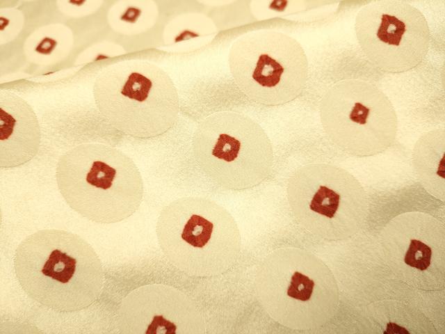 平和屋着物▽上質な小紋　単衣　絞り　丸文　正絹　逸品　DABF5536du