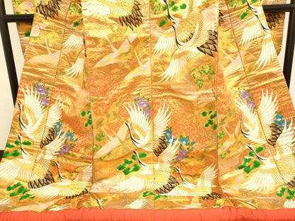 平和屋本店●色打掛　お引きずり　和装　花嫁　婚礼　結婚式　神社挙式　唐織　飛鶴花文　逸品　DABF5565du