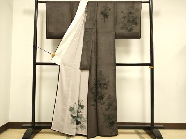平和屋着物▽訪問着　無双　紗袷　紗×絽　草花文　金彩　正絹　逸品　DABF5572du