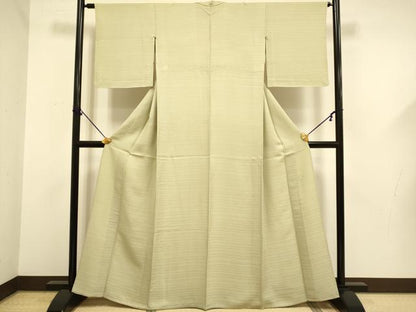 平和屋着物▽京加賀友禅　百貫達雄　色無地　単衣　横段地紋　蒸栗色　正絹　逸品　DABF5574du