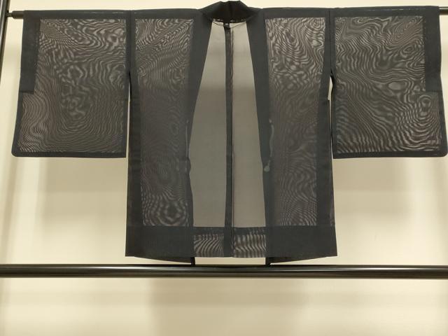 平和屋着物▽羽織　スリーシーズン　春夏秋　塵除け　濃い黒紅色　正絹　逸品　DABF5575du