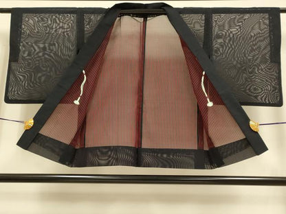 平和屋着物▽羽織　スリーシーズン　春夏秋　塵除け　濃い黒紅色　正絹　逸品　DABF5575du