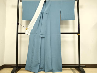 平和屋着物▽色無地　単衣　薄花色　鬼しぼ縮緬　さんび謹製　洗える着物　DABF5576du