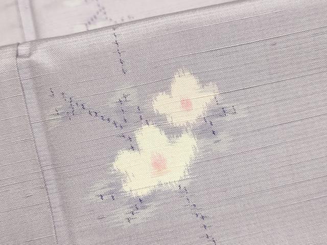 平和屋着物▽上質な紬　単衣　花間道　正絹　逸品　DABF5582du