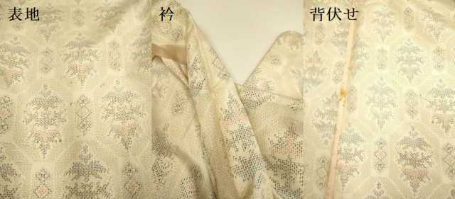 平和屋着物▽上質な紬　単衣　蜀江花文　正絹　逸品　DABF5597du