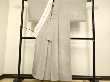 平和屋着物▽伝統工芸師　服部光擴　訪問着　単衣　立波風景花文　正絹　逸品　未使用　DABF5599du
