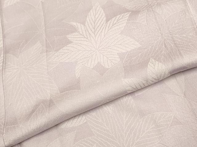 平和屋着物▽上質な色無地　単衣　楓地紋　梅鼠色　正絹　逸品　DABF5600du