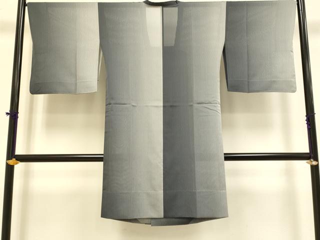 平和屋着物▽道行コート　スリーシーズン　春夏秋　塵除け　縞　暈し染め　ロング丈　正絹　逸品　DABF5613du