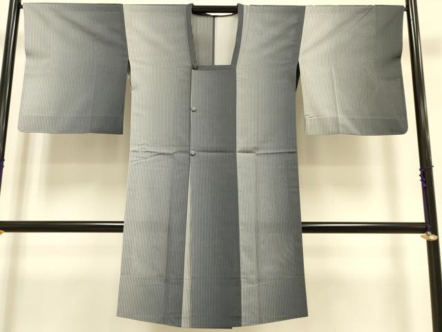 平和屋着物▽道行コート　スリーシーズン　春夏秋　塵除け　縞　暈し染め　ロング丈　正絹　逸品　DABF5613du