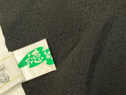 平和屋着物▽訪問着　単衣　丸文　黒地　金糸　正絹　逸品　DABF5631du